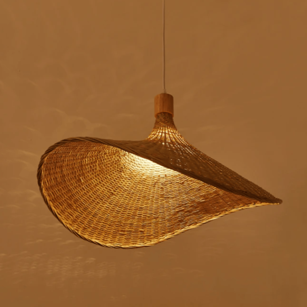Natural Rattan Pendant Light | Rustic Lighting for Living Room & Dining Room | Handmade Design | Bowlift