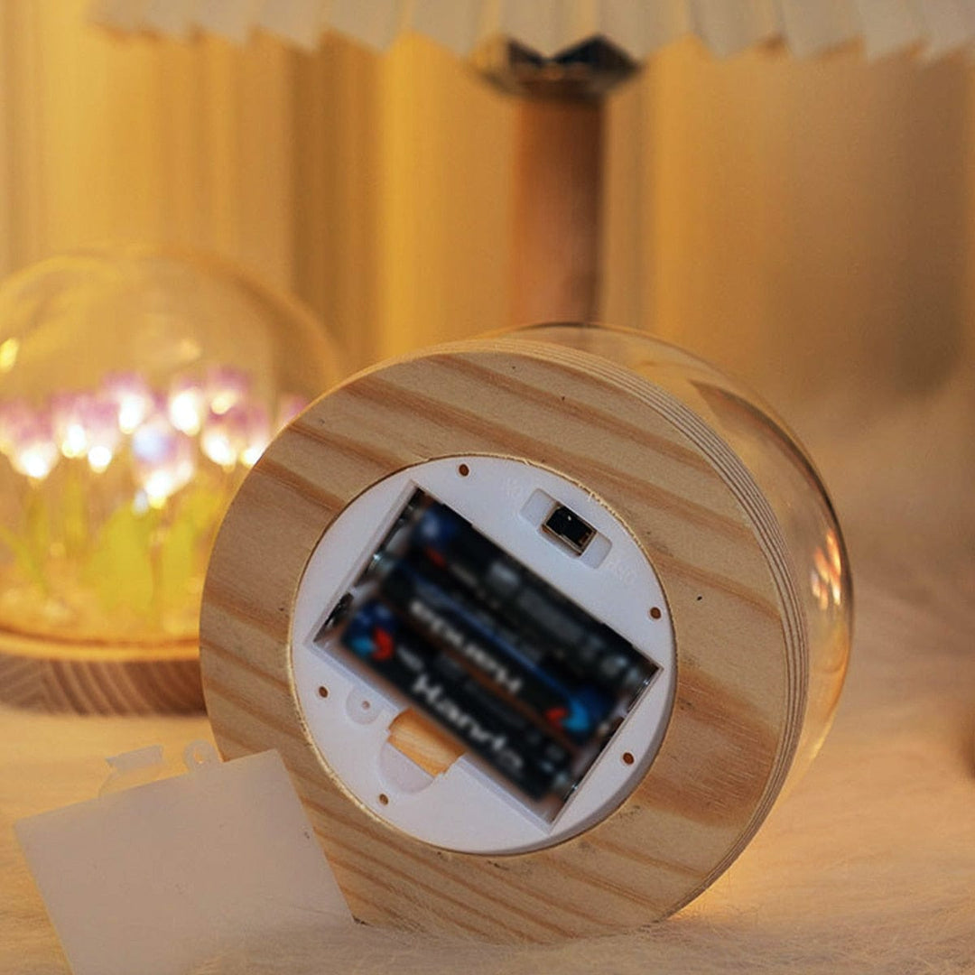Tulip Night Light LED on Batteries – Soothing Wireless Light for Bedroom and Kids Room | Bowlift