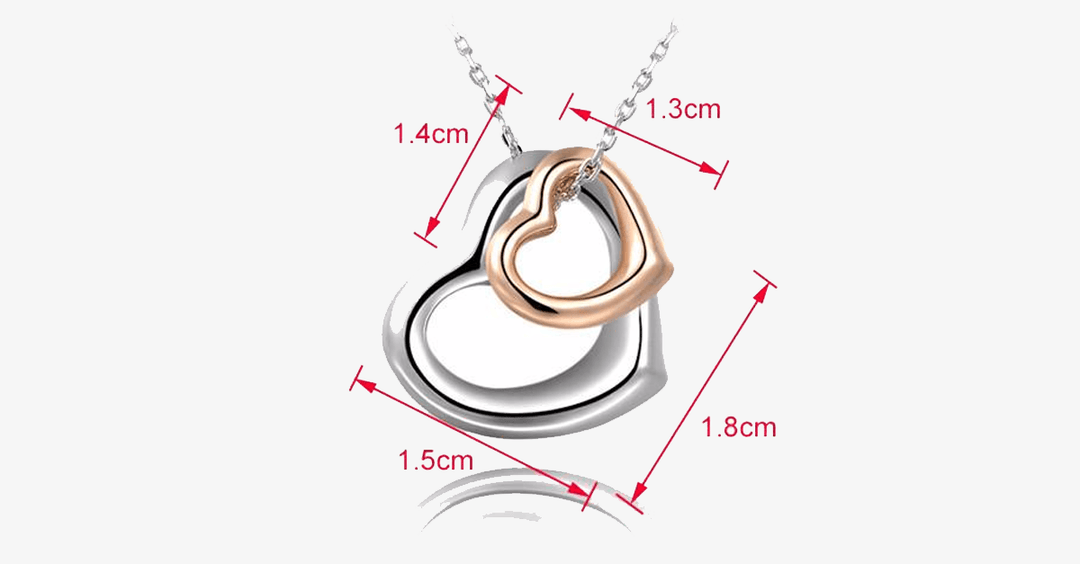 BowLift | Double Heart Gold-Silver Coating Pendant - Fashionable Lobster Clasp Gold-Plated Pendant for You