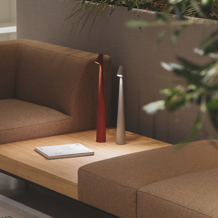 BowLift | Sculpting Table Lamp Wireless LED Lamp Solid Aluminium 10000mAh Battery 3-Level Dimming CRI 90 USB-C Charging Port Warm White 2700K