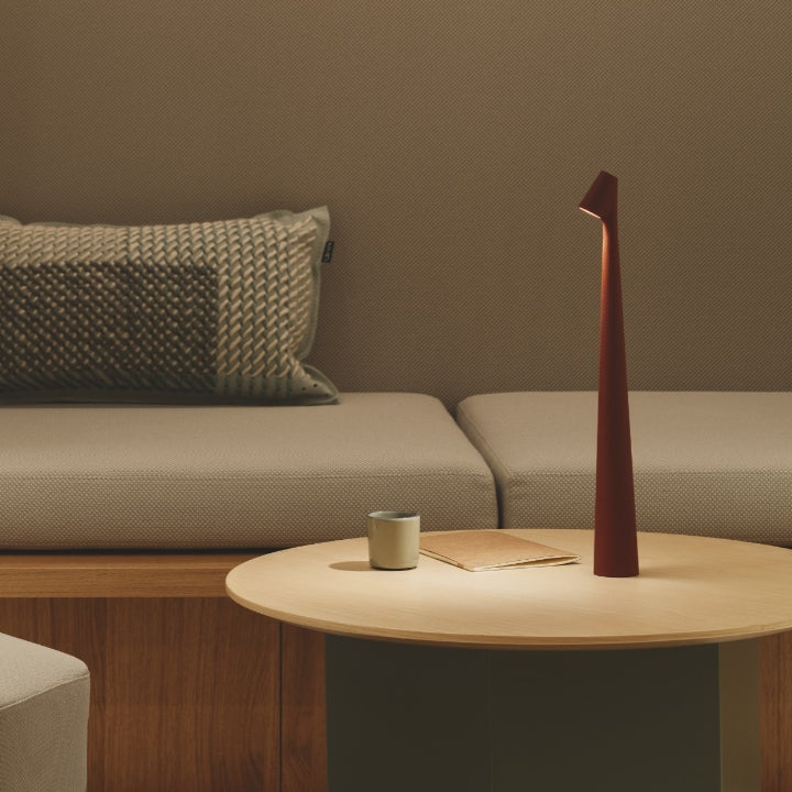BowLift | Sculpting Table Lamp Wireless LED Lamp Solid Aluminium 10000mAh Battery 3-Level Dimming CRI 90 USB-C Charging Port Warm White 2700K