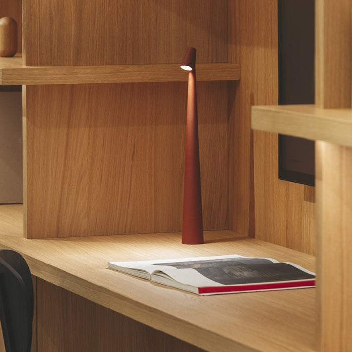 BowLift | Sculpting Table Lamp Wireless LED Lamp Solid Aluminium 10000mAh Battery 3-Level Dimming CRI 90 USB-C Charging Port Warm White 2700K