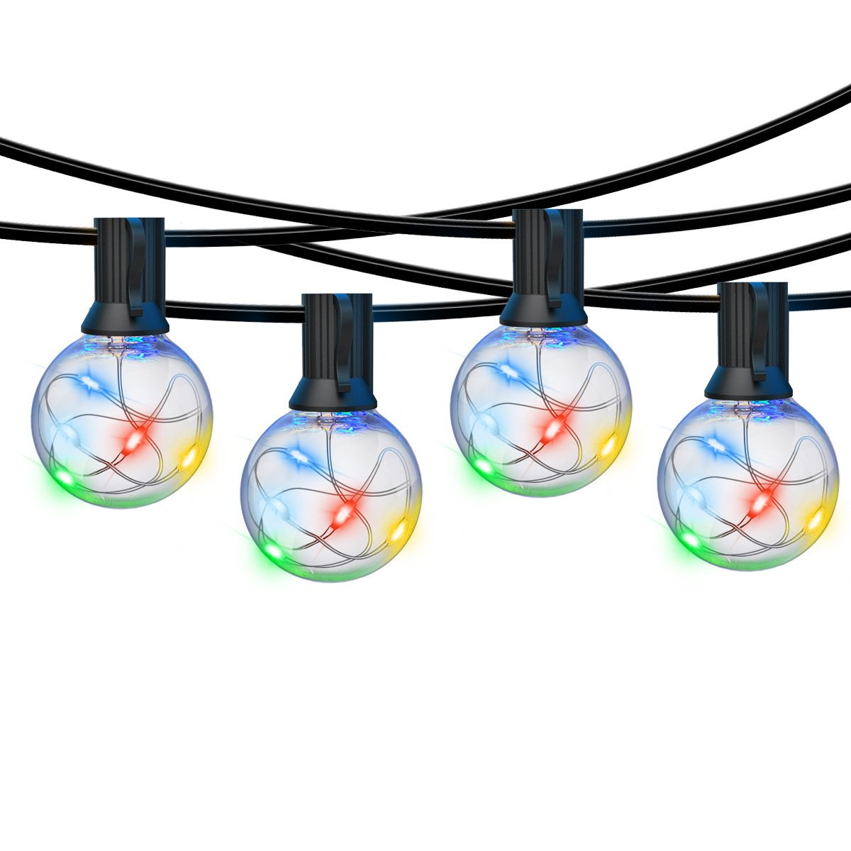 BowLift | LED Outdoor String Lights 35 FT G40 Patio String Lights Linkable Dimmable Waterproof Decorative Lighting with Remote Control for Garden Wedding Party Decorations