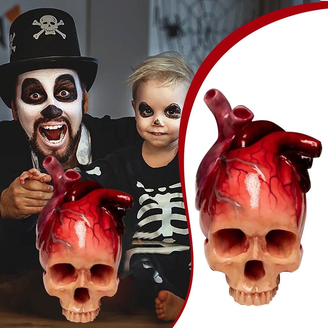 BowLift | SpookyHeart Realistic Halloween Heart-Shaped Skull Sculpture