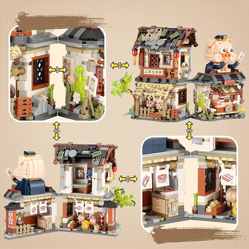BowLift | Ancient Honey Bee & Bacon Shops Micro Building Set Collection