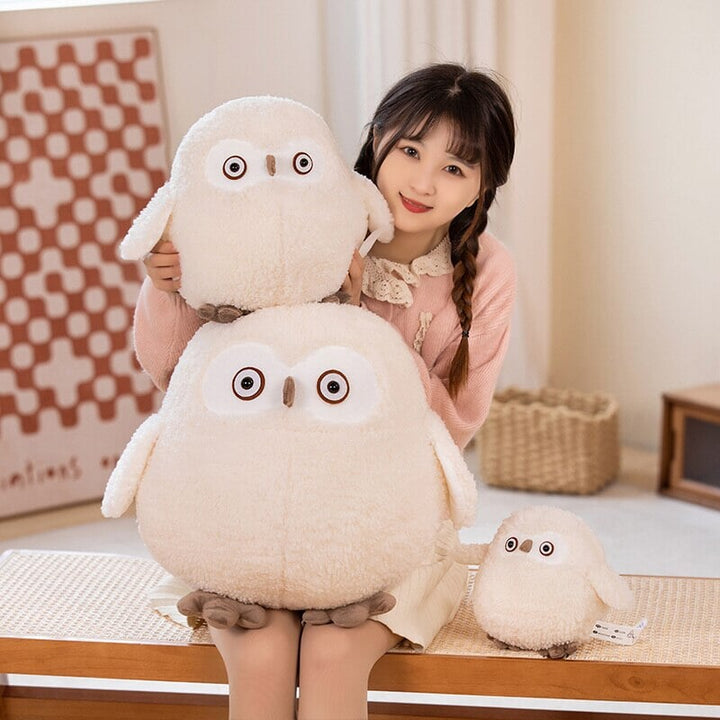 BowLift | Biege Shocked Chonky Owl Plushie
