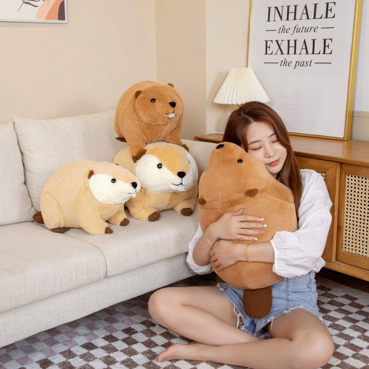 BowLift | Billy & Willy the Fluffy Brown Beaver Plushie