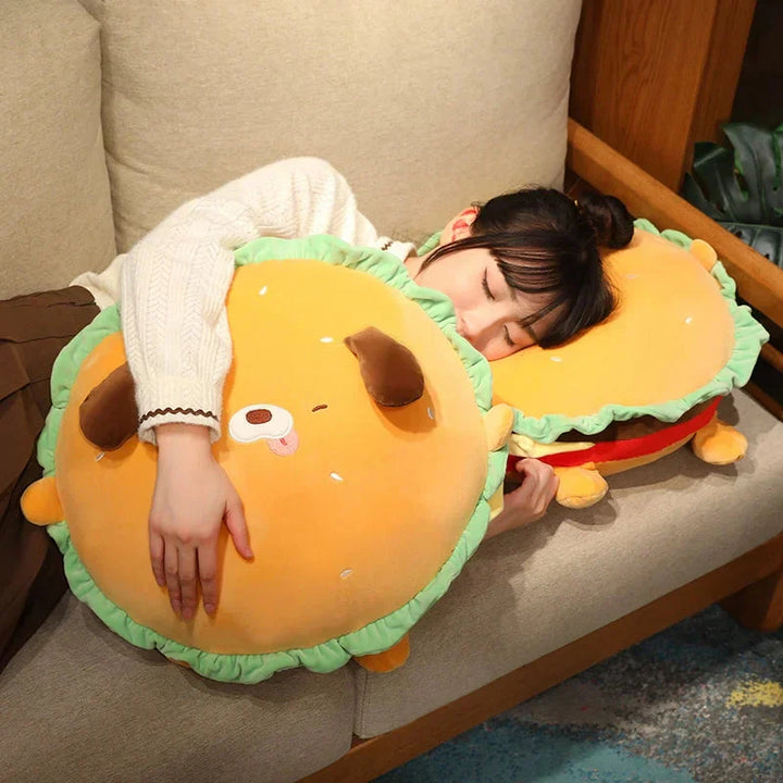 BowLift | Capybara & Dog Hamburger Plushie Pillow