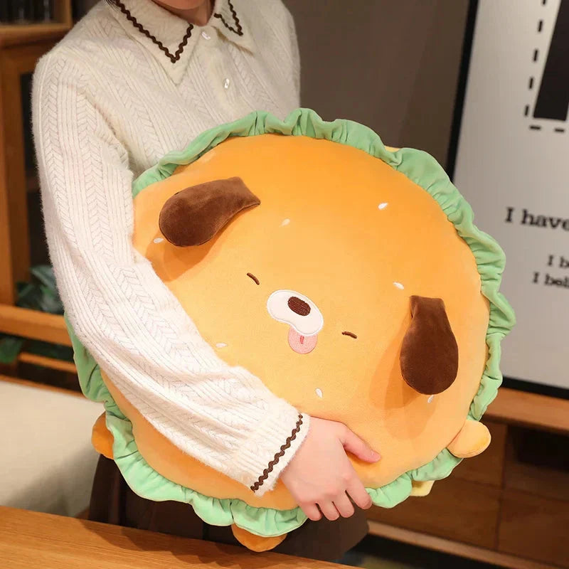 BowLift | Capybara & Dog Hamburger Plushie Pillow