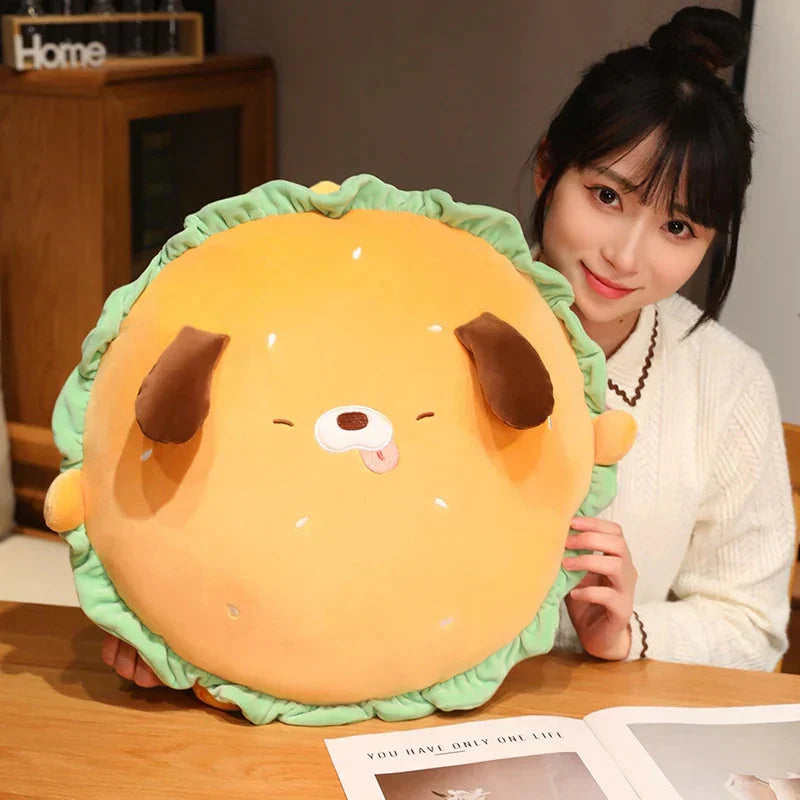 BowLift | Capybara & Dog Hamburger Plushie Pillow