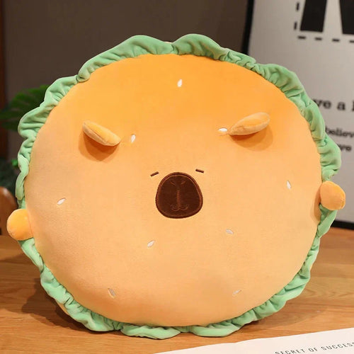BowLift | Capybara & Dog Hamburger Plushie Pillow