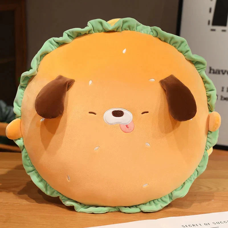 BowLift | Capybara & Dog Hamburger Plushie Pillow