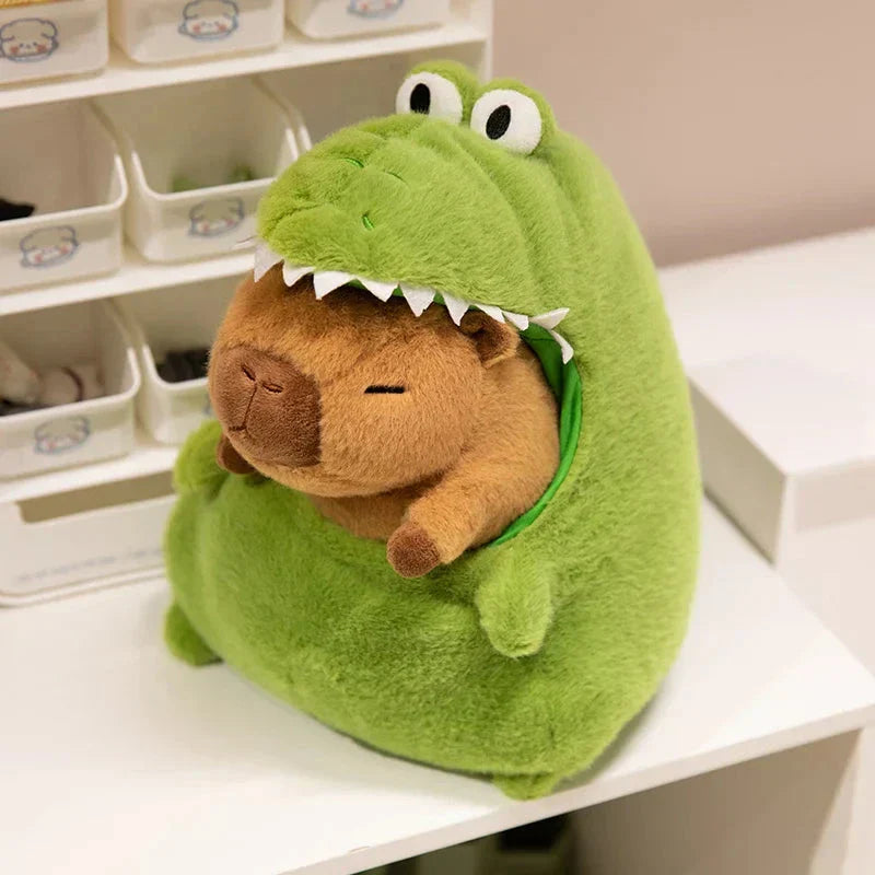 BowLift | Capybara Green Dinosaur Outfit Plushie