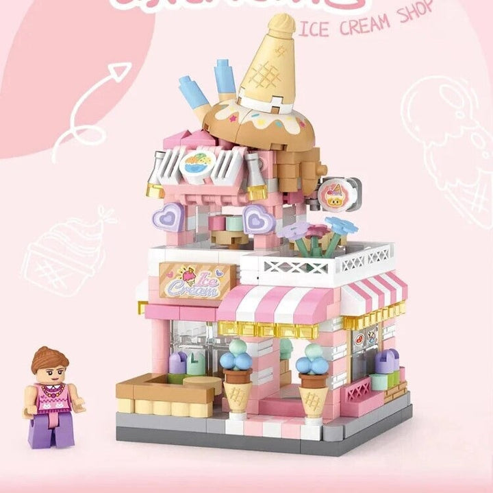BowLift | City View Ice Cream Panda Cafes Flower Camera Shops Micro Building Sets