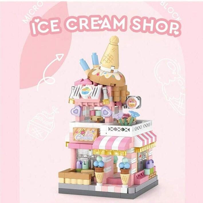 BowLift | City View Ice Cream Panda Cafes Flower Camera Shops Micro Building Sets