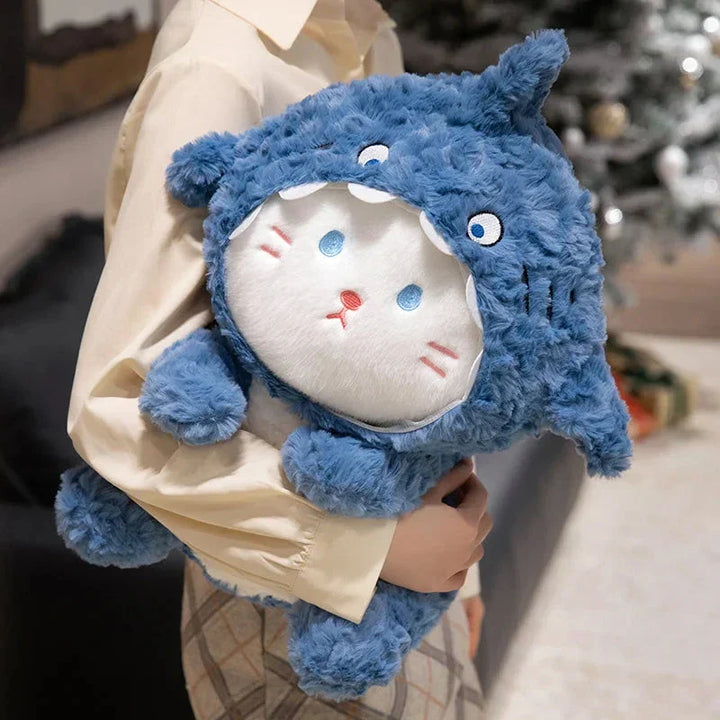 BowLift | Fluffy Dog & Cat in Shark Outfit Plushie