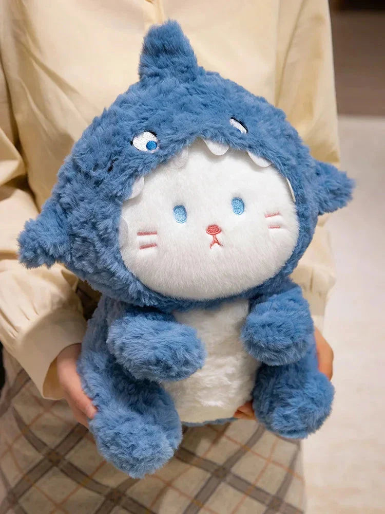BowLift | Fluffy Dog & Cat in Shark Outfit Plushie