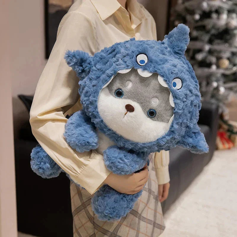 BowLift | Fluffy Dog & Cat in Shark Outfit Plushie