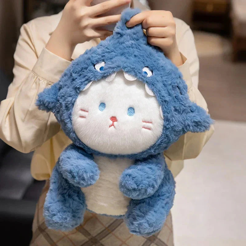 BowLift | Fluffy Dog & Cat in Shark Outfit Plushie