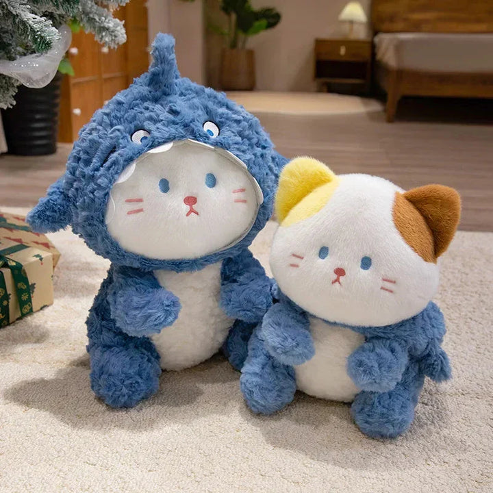 BowLift | Fluffy Dog & Cat in Shark Outfit Plushie