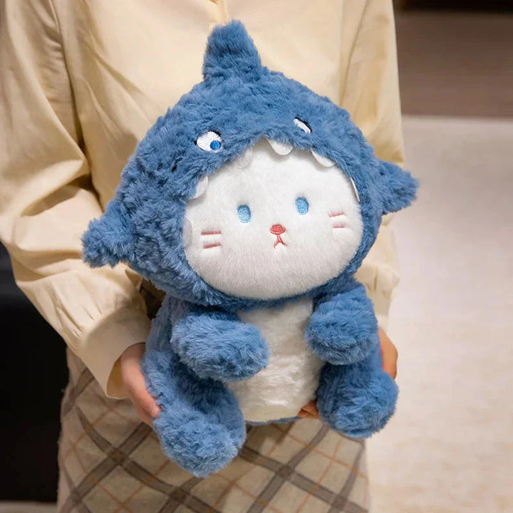 BowLift | Fluffy Dog & Cat in Shark Outfit Plushie