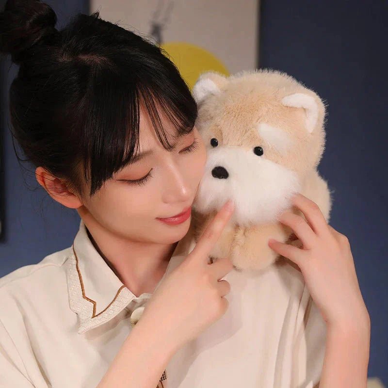 BowLift | Fluffy Gray Biege Schnauzer Dog Plushie