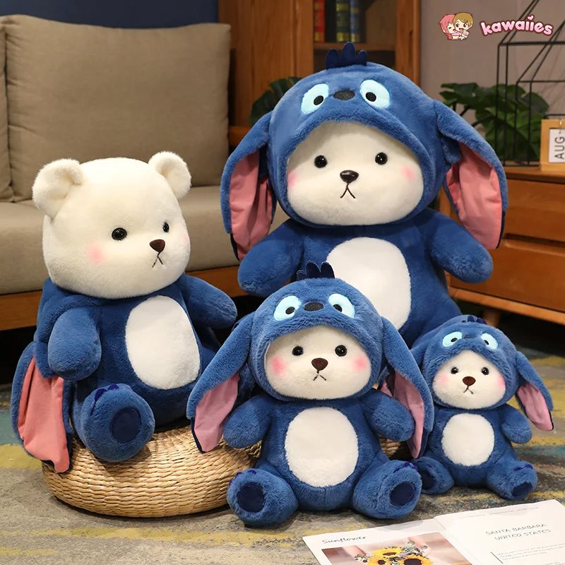 BowLift | Fluffy White Bear Donkey Outfit Plushie