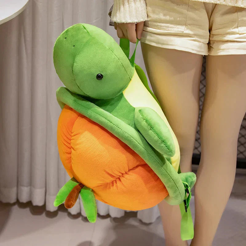 BowLift | Green Orange Turtle Plush Backpack