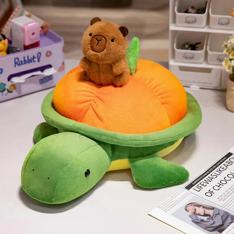 BowLift | Green Orange Turtle Plush Backpack