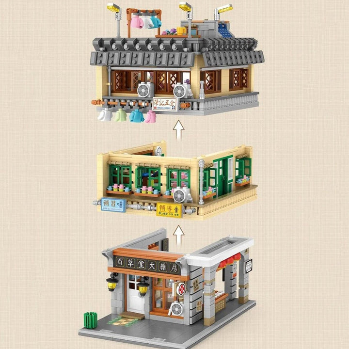 BowLift | Hong Kong Street Apartment & Pharmacy Micro Building Blocks