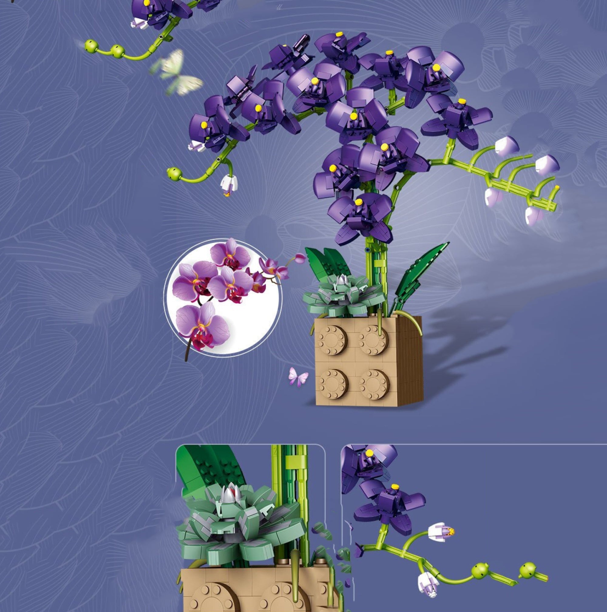 BowLift | Huge Blossoming Orchid Flower Building Set Collection
