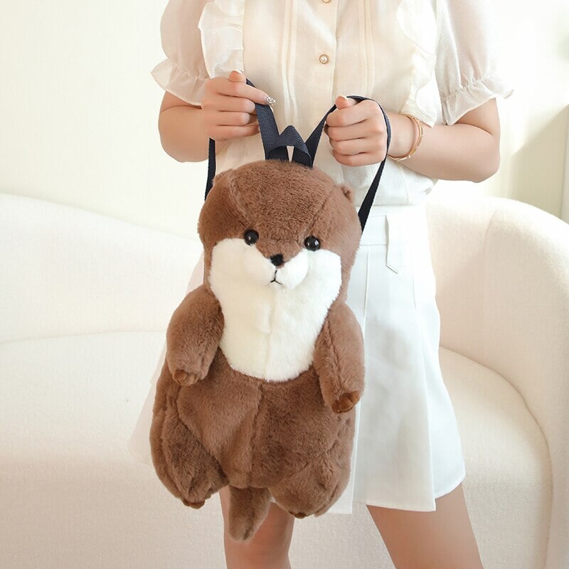BowLift | Kawaii Brown Otter Backpack Plushie