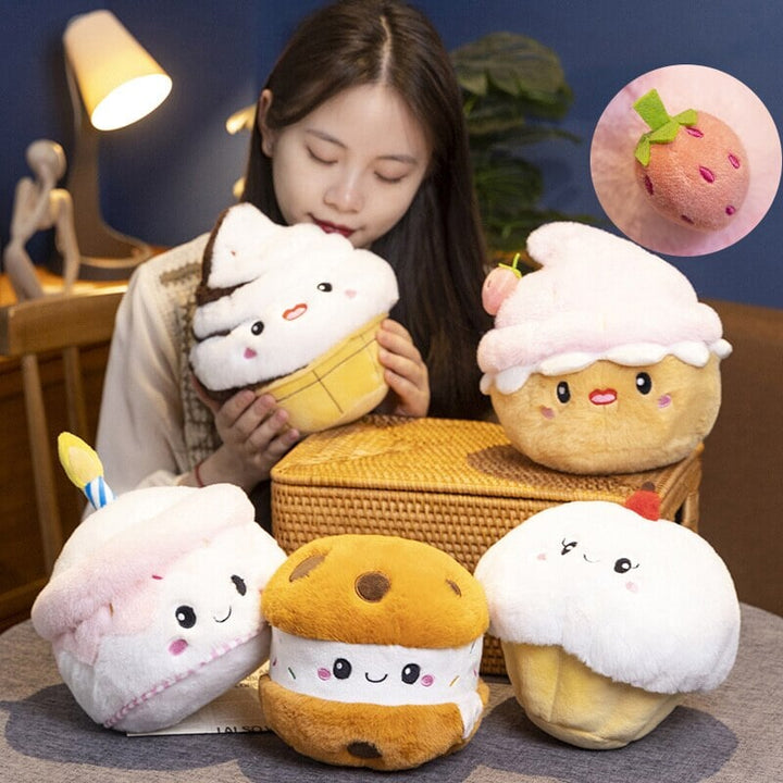 BowLift | Kawaii Cake Plushie Strawberry Fruit Muffin Bakery Plushies