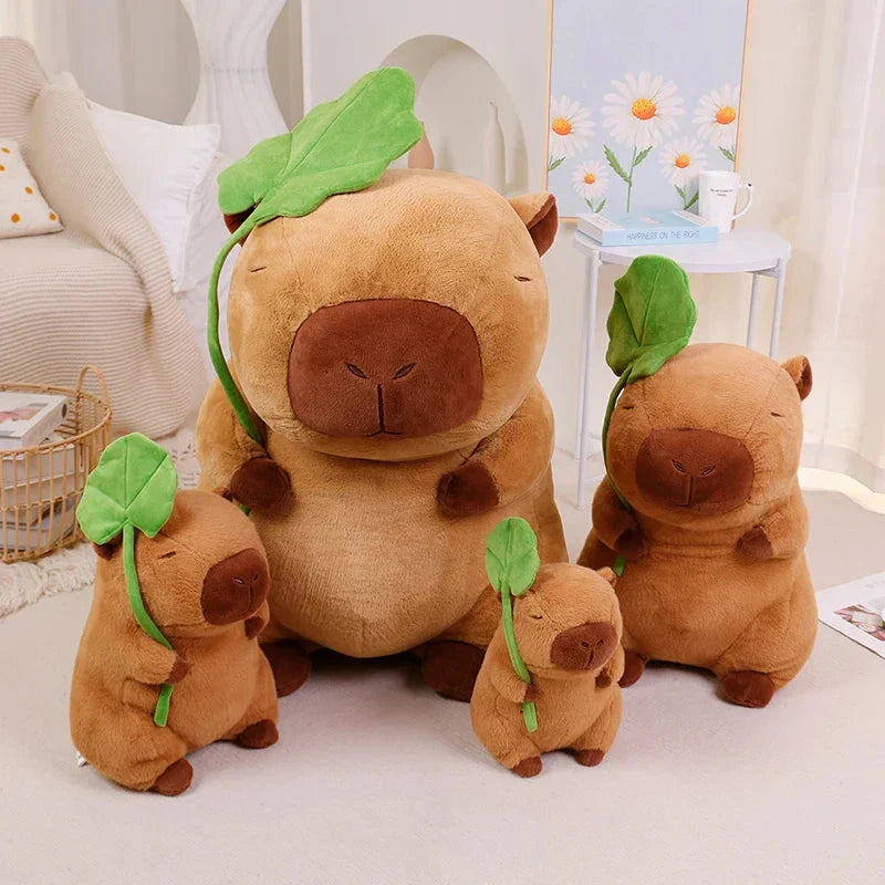 BowLift | Kawaii Capybara Plushie Holding Leaf
