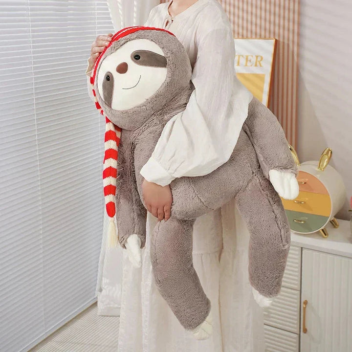 BowLift | Kawaii Christmas Sloth Plush with Striped Hat