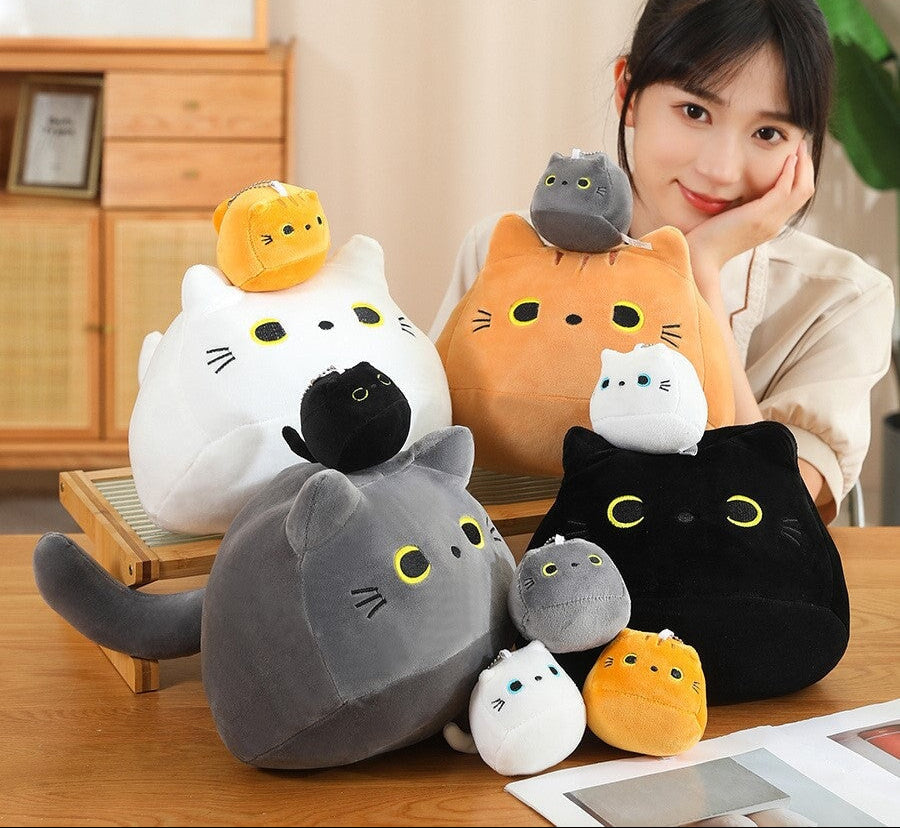 BowLift | Kawaii Chunky Cat Plushies with Kittens