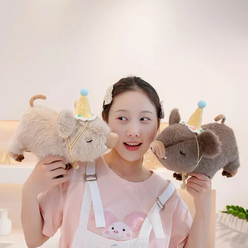 BowLift | Kawaii Fluffy Wild Boar Plushie