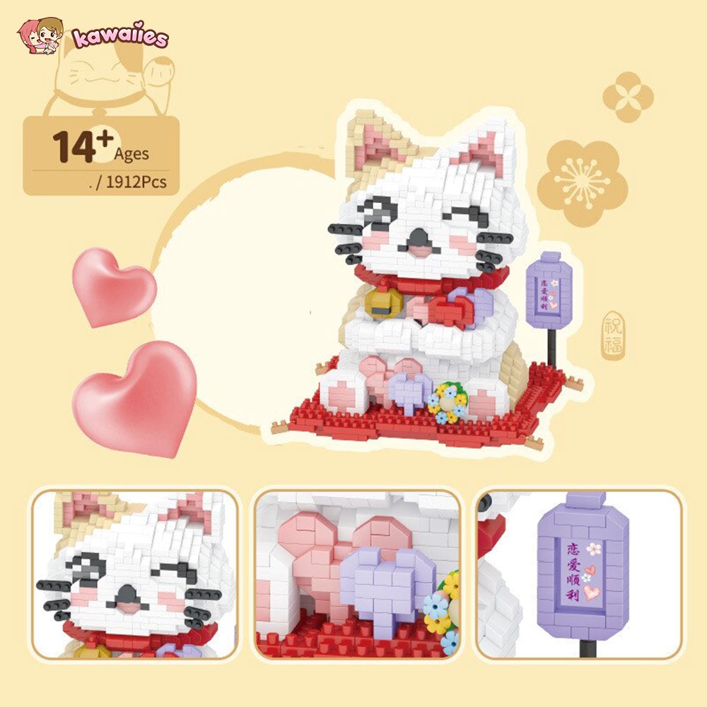 BowLift | Kawaii Lucky Fortune Cat Nano Building Sets