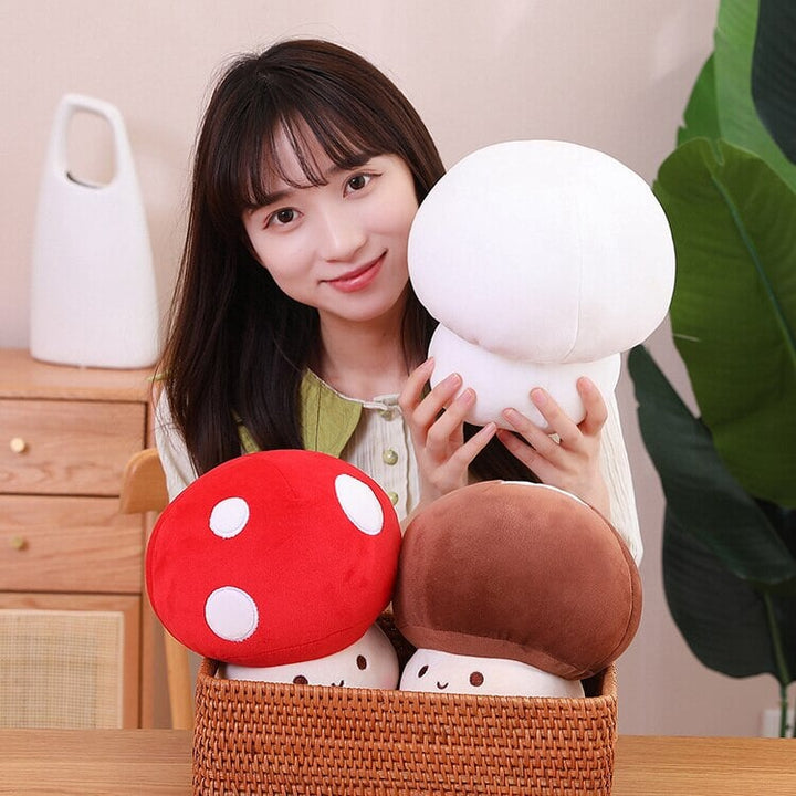 BowLift | Kawaii Red Brown White Mushroom Plushie Family
