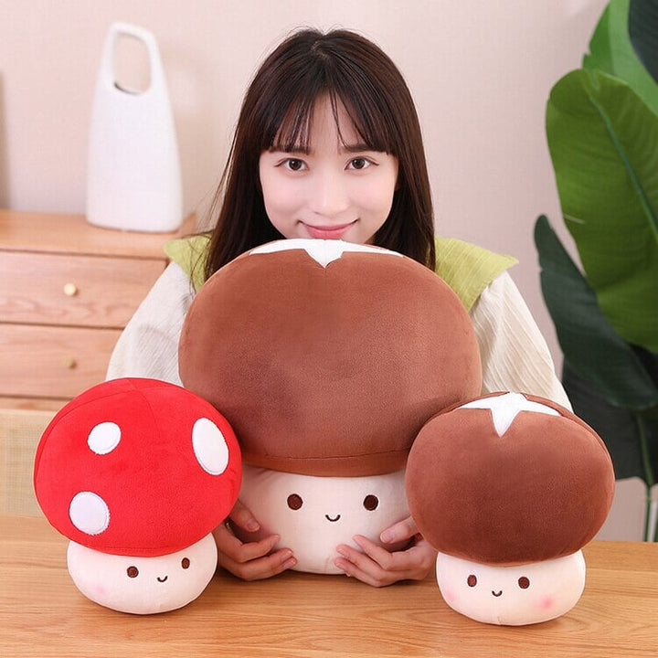 BowLift | Kawaii Red Brown White Mushroom Plushie Family