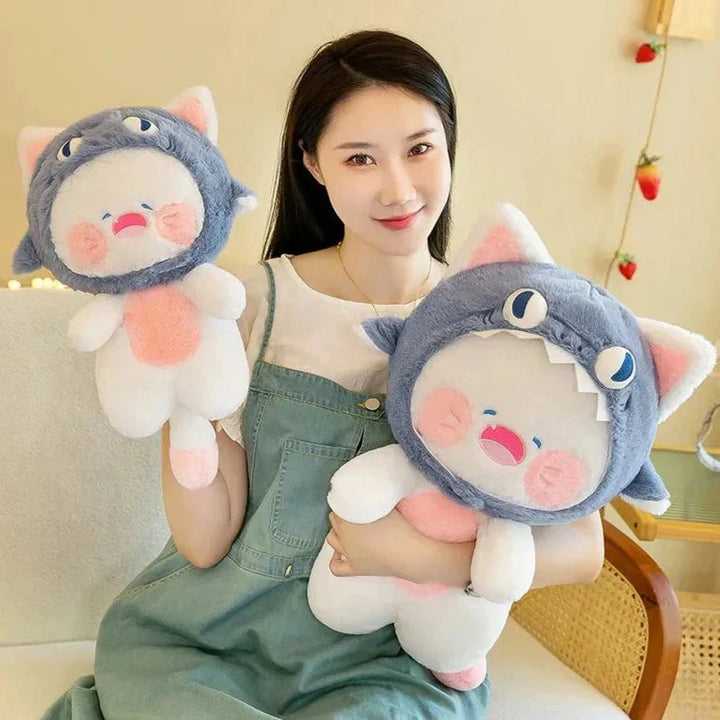 BowLift | Kawaii White Cat Shark Hat Plushie