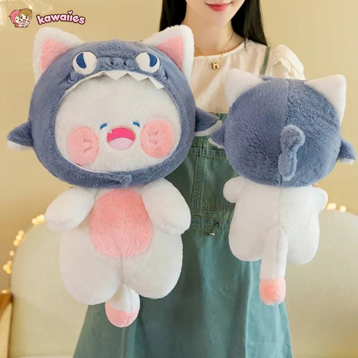 BowLift | Kawaii White Cat Shark Hat Plushie