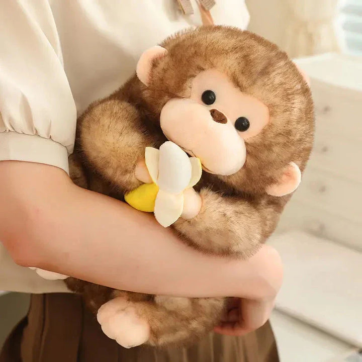 BowLift | Kawaii Yellow Brown Chunky Monkey With Banana Plushie