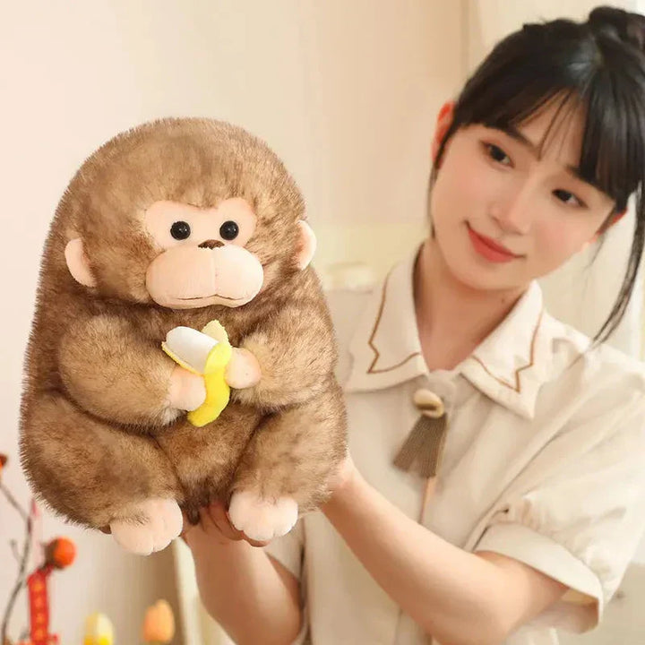 BowLift | Kawaii Yellow Brown Chunky Monkey With Banana Plushie
