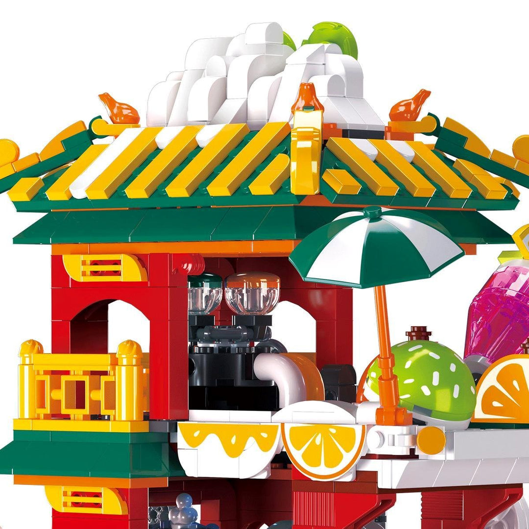 BowLift | Lion Dance Street Truck Food Stall Micro Building Set