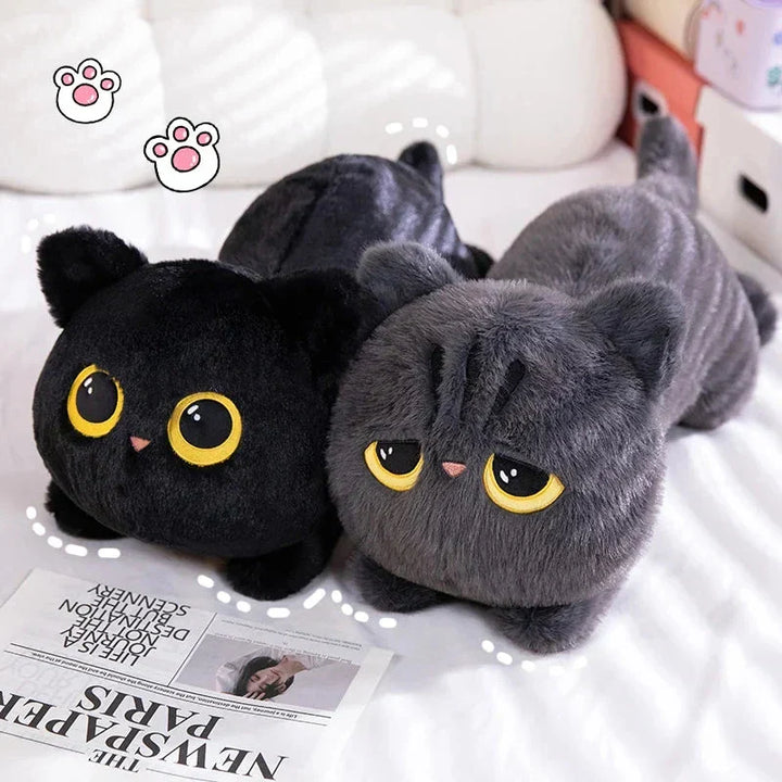 BowLift | Long Giant Black Gray Fluffy Cat Plushies