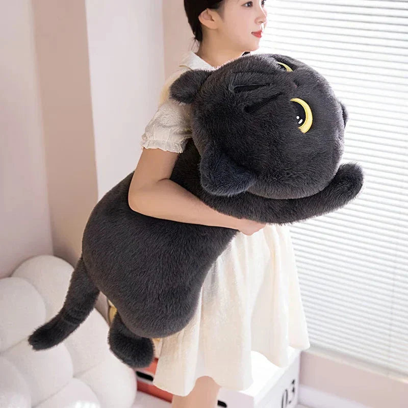 BowLift | Long Giant Black Gray Fluffy Cat Plushies