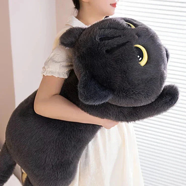 BowLift | Long Giant Black Gray Fluffy Cat Plushies