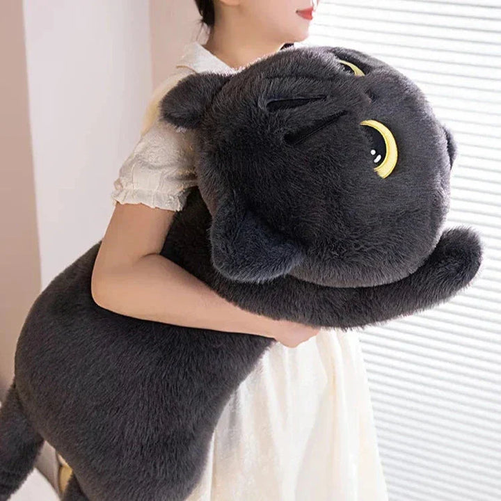BowLift | Long Giant Black Gray Fluffy Cat Plushies
