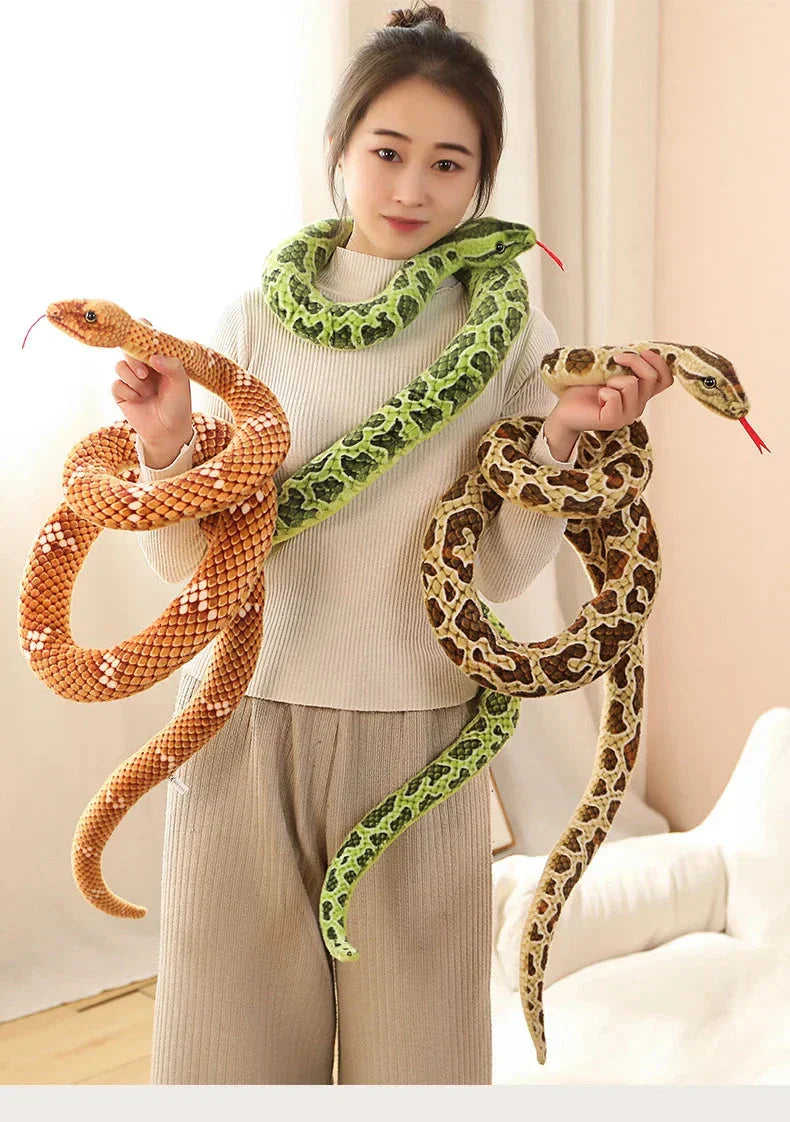 BowLift | Long Realistic Brown Green Orange Snake Plushies
